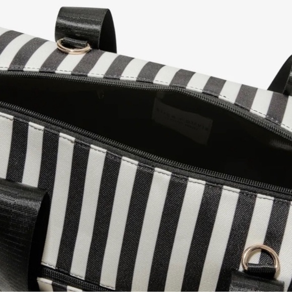 Alice + Olivia by Stacey Bendet Black & White Striped Duffel Bag - Picture 5 of 7